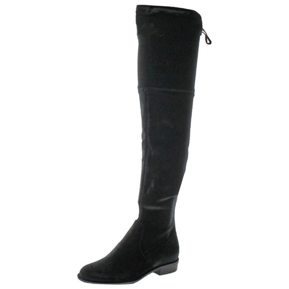Marc Fisher Humor 2 Over The Knee Velvet Adjustable Tie Black Boot Size 8 - Picture 1 of 12